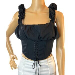 Kendall & Kylie Lace‎ Up Corset Top - Whimsigoth - Sexy Witchy - Small